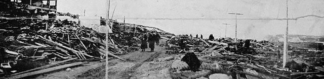 Ruiner etter Halifax eksplosjonen 6 des. 1917. Foto av Library and Archives Canada.